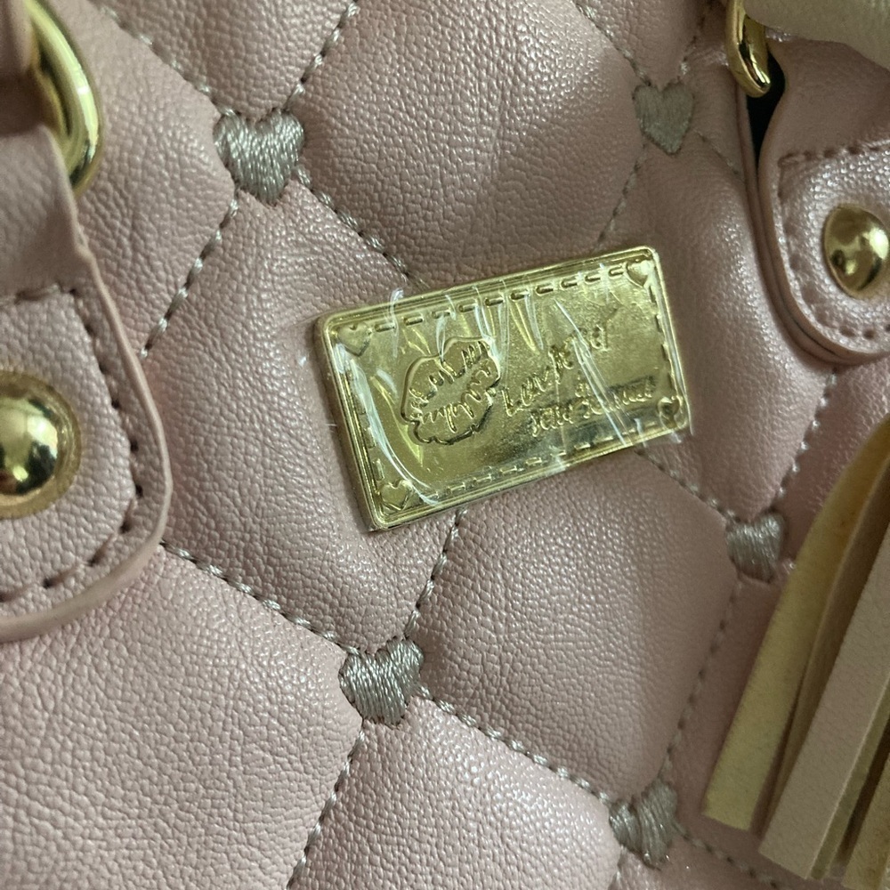 NWOT Betsey Johnson Pink Mini Bag with Gold Accents - Picture 12 of 16